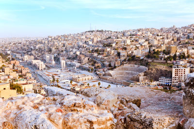 High angle view of cityscape