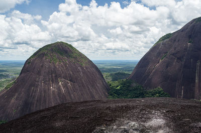 Scenic view of land against sky