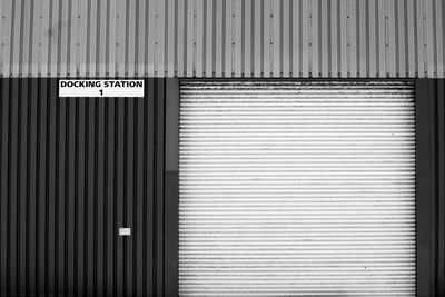 Close-up of text on shutter