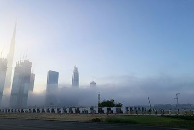 View of city against clear sky