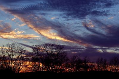 Scenic view of dramatic sky during sunset