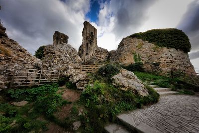 Panoramic view of rock formations against sky