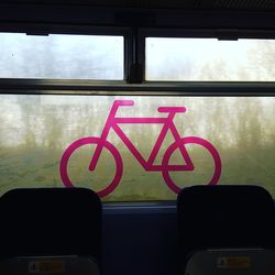 Close-up of train window