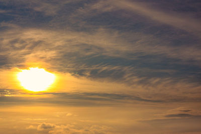 Low angle view of dramatic sky during sunset