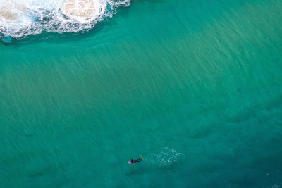 High angle view of swimming pool in sea