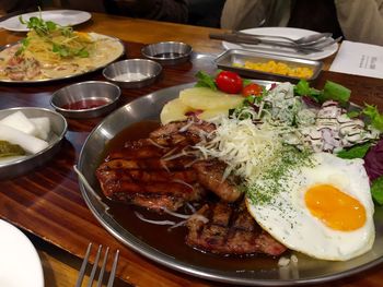 Close-up of served food