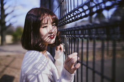 Close-up portrait of young woman