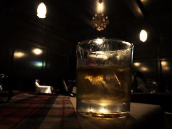 Close-up of wine glass on table in restaurant