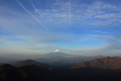 Scenic view of mountains against sky