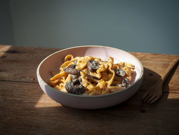 Close-up of food in bowl on table