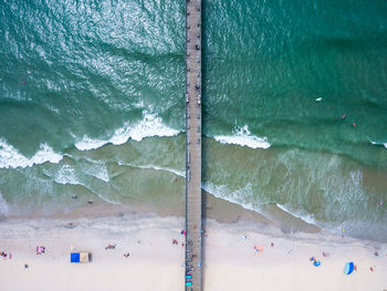 High angle view of beach