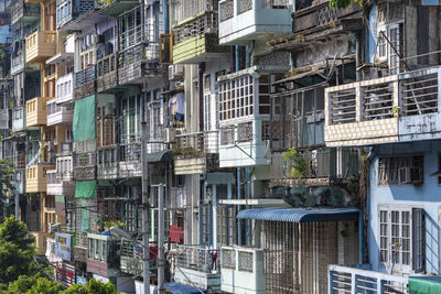 High angle view of buildings in city