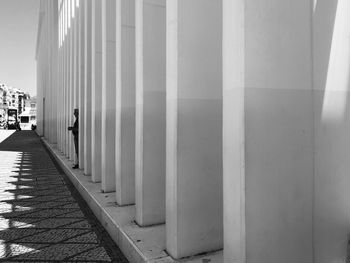 View of colonnade and building