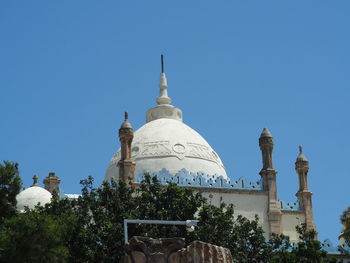 Low angle view of building against clear sky