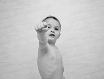 Portrait of shirtless boy