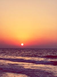 Scenic view of sea during sunset