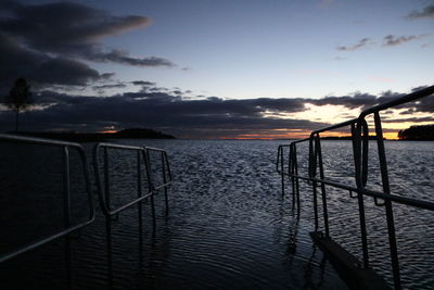 View of calm sea at sunset