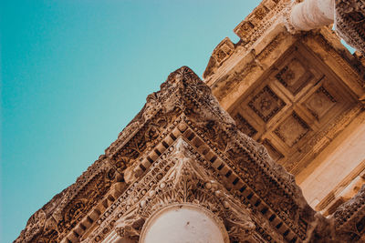 Low angle view of historical building against clear sky