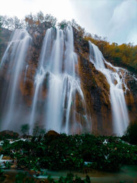 Scenic view of waterfall