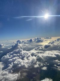 Low angle view of clouds in blue sky