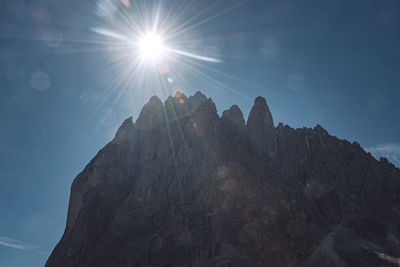 Low angle view of mountain against sky