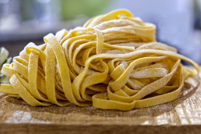 A ball of handmade noodles ready to cook