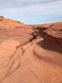 Scenic view of desert against sky