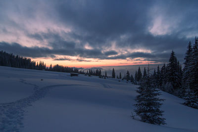 Sunset on mountain slopes landscape photo