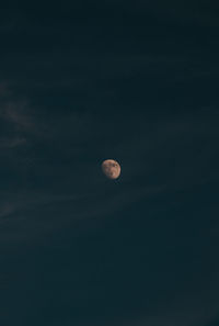 Low angle view of moon in sky