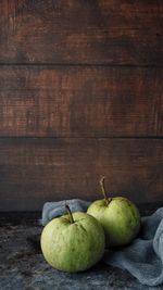 Directly above shot of apples on table