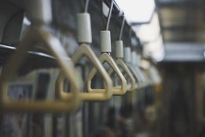 Handles in illuminated train