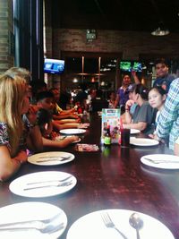 People sitting in restaurant