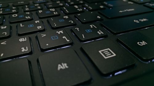 Close-up of computer keyboard