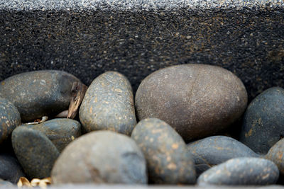 Full frame shot of pebbles on beach