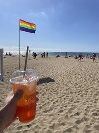 Low angle view of beach against sky