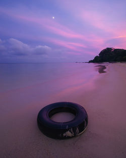 View of sea against sky during sunset