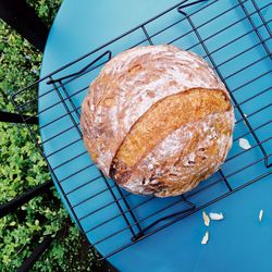 High angle view of bread on table