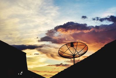 Low angle view of basketball hoop against sky