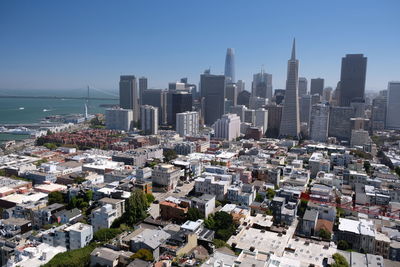 Aerial view of buildings in city