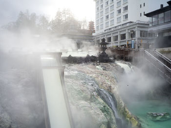 Scenic view of waterfall
