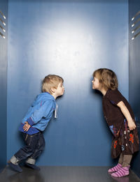 Boy and girl kissing