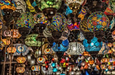 Close-up of decorations for sale in store