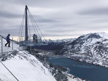 View of mountains against cloudy sky