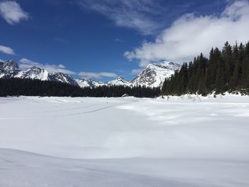 Scenic view of snowcapped mountains