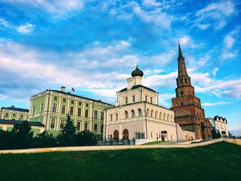 View of historical building against blue sky