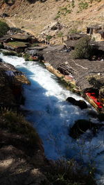 High angle view of river