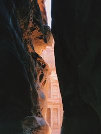 Low angle view of rock formation