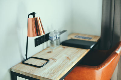 Close-up of smart phone on table