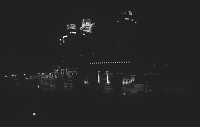 Illuminated building at night