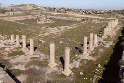 High angle view of historical building